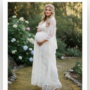 Windsor White Lace Bridal Robe